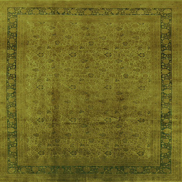 Square Machine Washable Persian Green Bohemian Area Rugs, wshurb1168grn