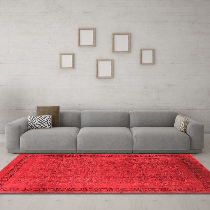 Bohemian Red Washable Rugs