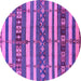 Round Oriental Purple Industrial Rug, urb1169pur