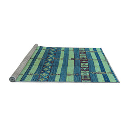 Sideview of Machine Washable Oriental Light Blue Industrial Rug, wshurb1169lblu