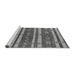 Sideview of Machine Washable Oriental Gray Industrial Rug, wshurb1169gry