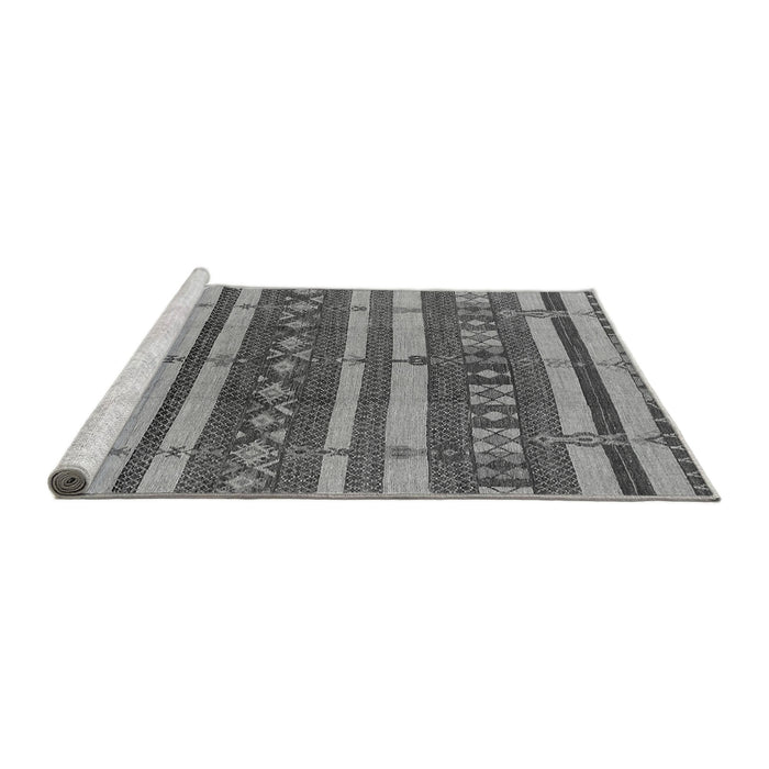 Sideview of Machine Washable Oriental Gray Industrial Rug, wshurb1169gry