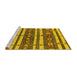 Sideview of Machine Washable Oriental Yellow Industrial Rug, wshurb1169yw