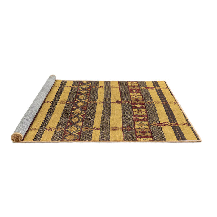 Sideview of Machine Washable Oriental Brown Industrial Rug, wshurb1169brn