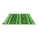 Sideview of Machine Washable Oriental Green Industrial Area Rugs, wshurb1169grn