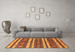 Machine Washable Oriental Orange Industrial Area Rugs in a Living Room, wshurb1169org