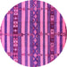 Round Oriental Pink Industrial Rug, urb1169pnk