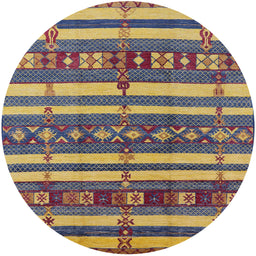 Round Machine Washable Industrial Modern Purple Haze Purple Rug, wshurb1169