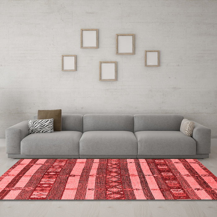 Industrial Red Washable Rugs