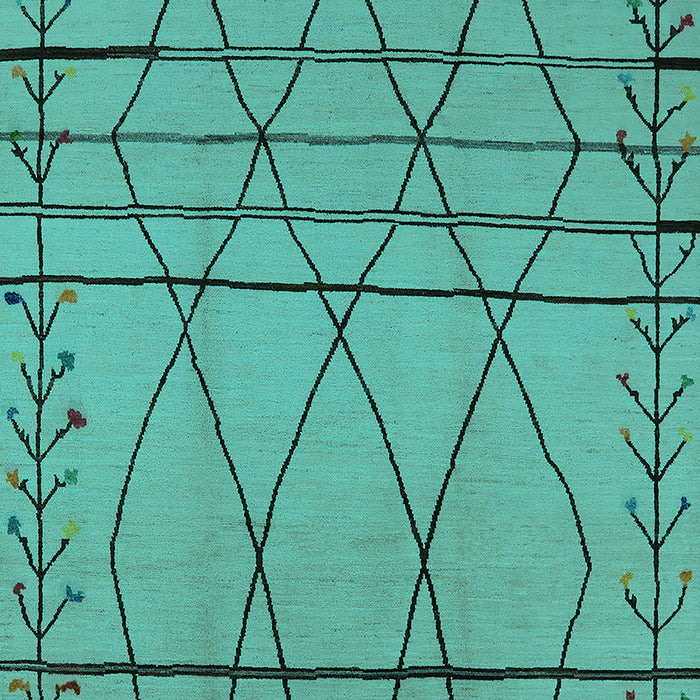 Machine Washable Oriental Turquoise Industrial Area Rugs, wshurb1170turq