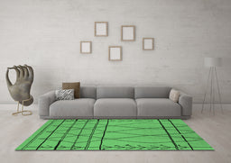 Machine Washable Oriental Emerald Green Industrial Area Rugs in a Living Room,, wshurb1170emgrn