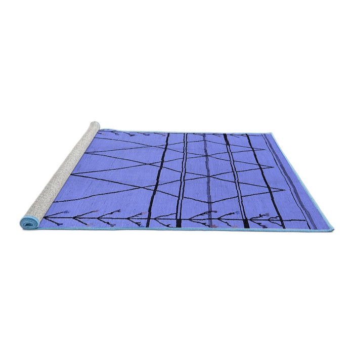 Sideview of Machine Washable Oriental Blue Industrial Rug, wshurb1170blu