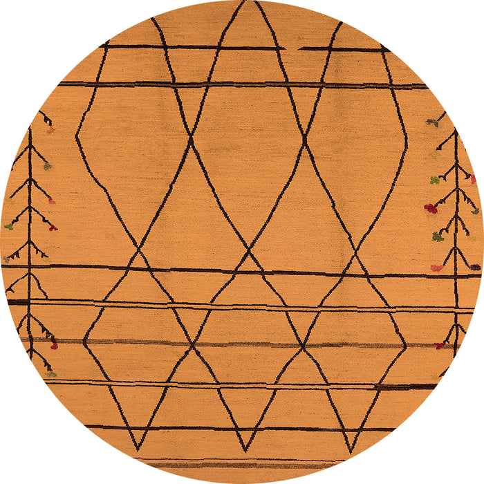 Round Oriental Orange Industrial Rug, urb1170org