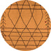 Round Oriental Orange Industrial Rug, urb1170org