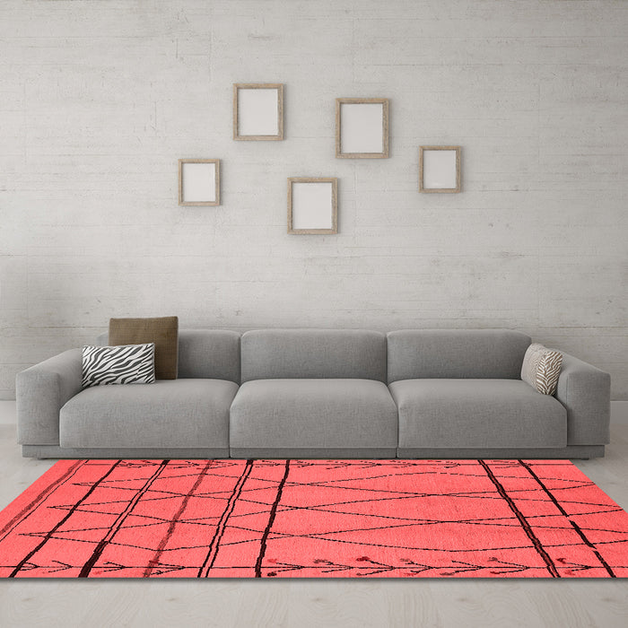 Industrial Red Washable Rugs