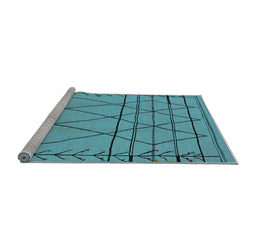 Sideview of Machine Washable Oriental Light Blue Industrial Rug, wshurb1170lblu