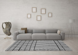 Machine Washable Oriental Gray Industrial Rug in a Living Room,, wshurb1170gry