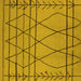 Square Machine Washable Oriental Yellow Industrial Rug, wshurb1170yw