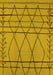 Machine Washable Oriental Yellow Industrial Rug, wshurb1170yw