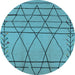 Round Oriental Light Blue Industrial Rug, urb1170lblu