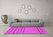 Machine Washable Oriental Pink Industrial Rug in a Living Room, wshurb1170pnk