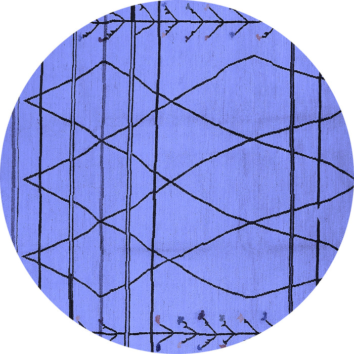 Round Oriental Blue Industrial Rug, urb1170blu