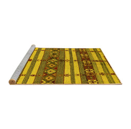 Sideview of Machine Washable Oriental Yellow Industrial Rug, wshurb1171yw