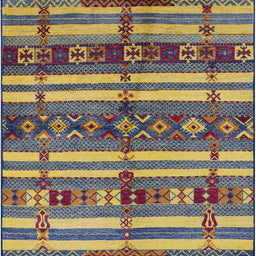 Square Mid-Century Modern Plum Purple Oriental Rug, urb1171