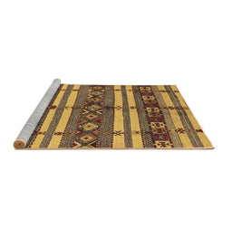Sideview of Machine Washable Oriental Brown Industrial Rug, wshurb1171brn