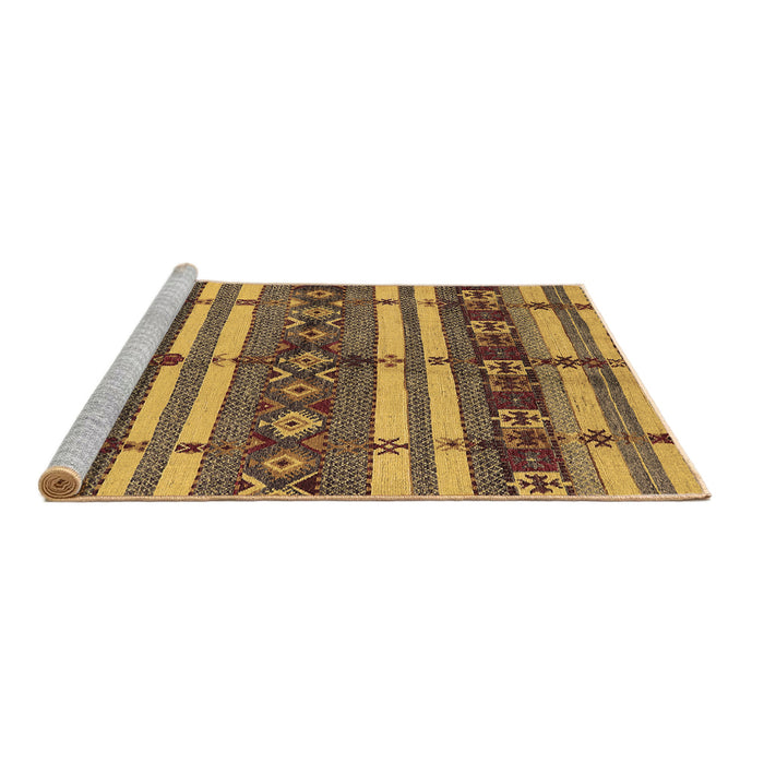 Sideview of Machine Washable Oriental Brown Industrial Rug, wshurb1171brn