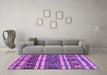 Machine Washable Oriental Purple Industrial Area Rugs in a Living Room, wshurb1171pur