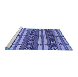 Sideview of Machine Washable Oriental Blue Industrial Rug, wshurb1171blu