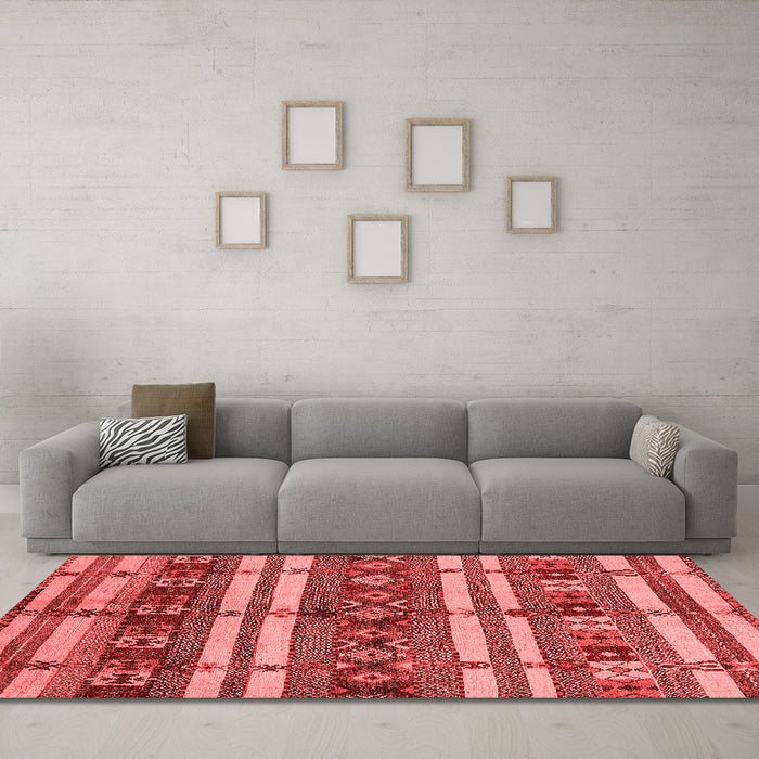 Industrial Red Washable Rugs
