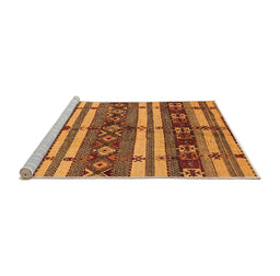 Sideview of Machine Washable Oriental Orange Industrial Area Rugs, wshurb1171org