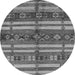 Round Oriental Gray Industrial Rug, urb1171gry