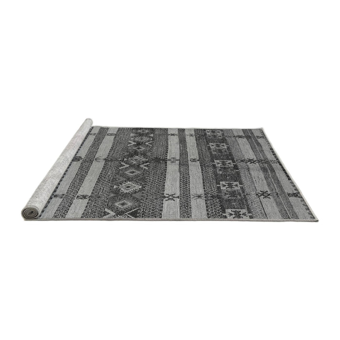 Sideview of Machine Washable Oriental Gray Industrial Rug, wshurb1171gry