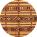 Round Oriental Orange Industrial Rug, urb1171org