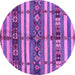 Round Oriental Purple Industrial Rug, urb1171pur