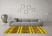 Machine Washable Oriental Yellow Industrial Rug in a Living Room, wshurb1171yw