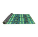 Sideview of Oriental Turquoise Industrial Rug, urb1171turq