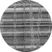 Round Oriental Gray Industrial Rug, urb1172gry