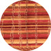 Round Oriental Orange Industrial Rug, urb1172org