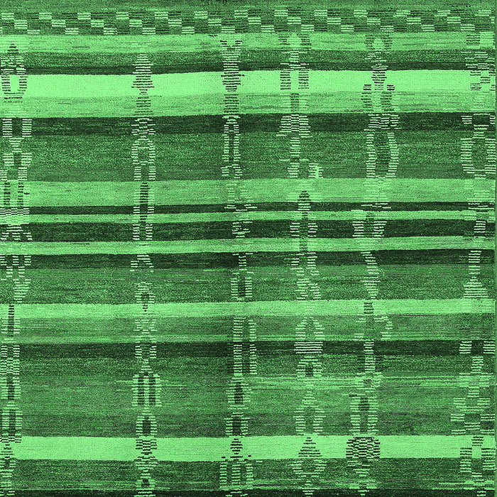 Square Machine Washable Oriental Emerald Green Industrial Area Rugs, wshurb1172emgrn