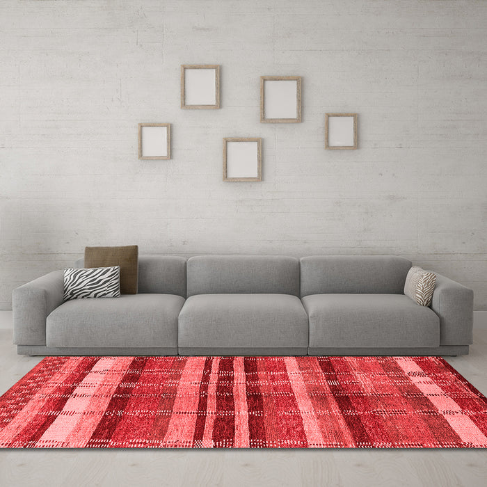 Industrial Red Washable Rugs