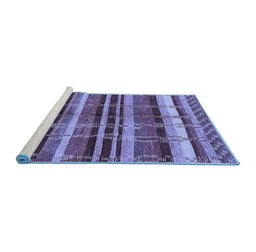 Sideview of Machine Washable Oriental Blue Industrial Rug, wshurb1172blu