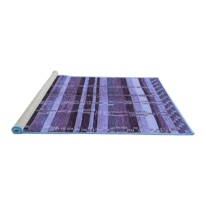 Sideview of Machine Washable Oriental Blue Industrial Rug, wshurb1172blu