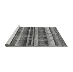 Sideview of Machine Washable Oriental Gray Industrial Rug, wshurb1172gry