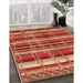 Mid-Century Modern Mango Orange Oriental Rug in Family Room, urb1172