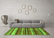 Machine Washable Oriental Green Industrial Area Rugs in a Living Room,, wshurb1172grn