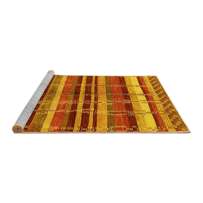 Sideview of Machine Washable Oriental Yellow Industrial Rug, wshurb1172yw